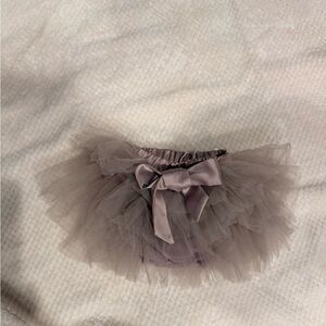 Kids Tulle Skirt with Bow - Gray